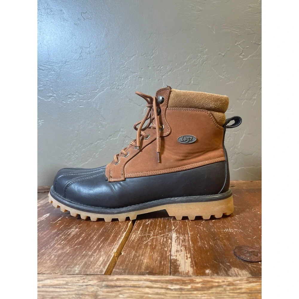Lugz Mallard Boots Mens 9.5 Brown High Outdoor Duck Water Resistant Fishing
